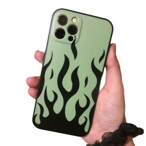 iPhone 12 Pro Green and Black Flames Case 💚🖤🔥